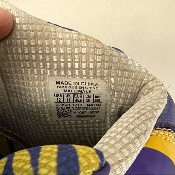 Reebok Shaq Attaq LSU Tigers Men's Pump Sneakers - Size 12 - Picture 11 of 12